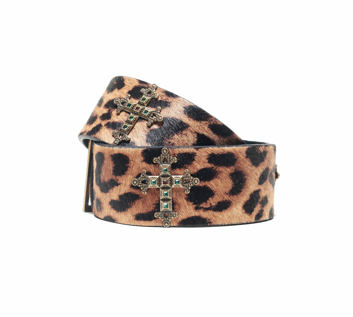 Roma Calf Hair Belt - Leopard