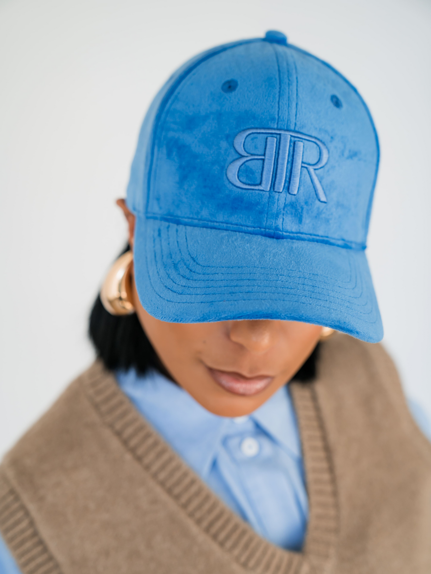 Bronx Velvet Baseball Cap- Blue