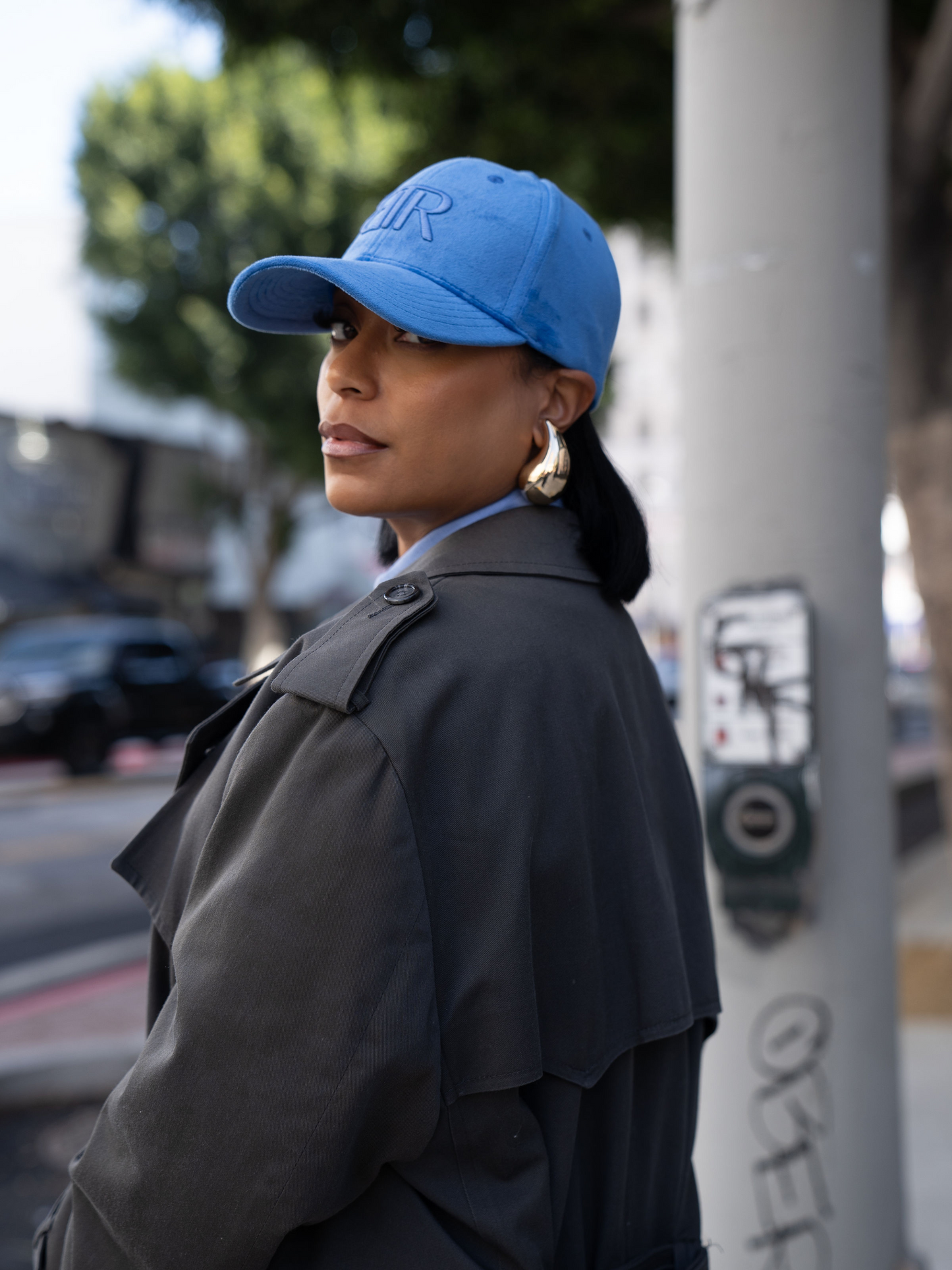 Bronx Velvet Baseball Cap- Blue