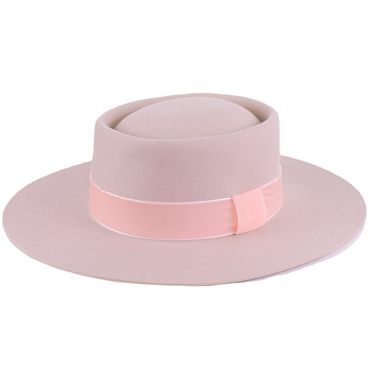 Kayo Boater Hat - Blush Pink