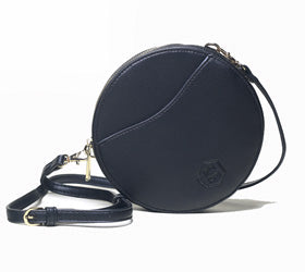 Black Circle Genuine Leather Crossbody Belt Bag - FINAL SALE